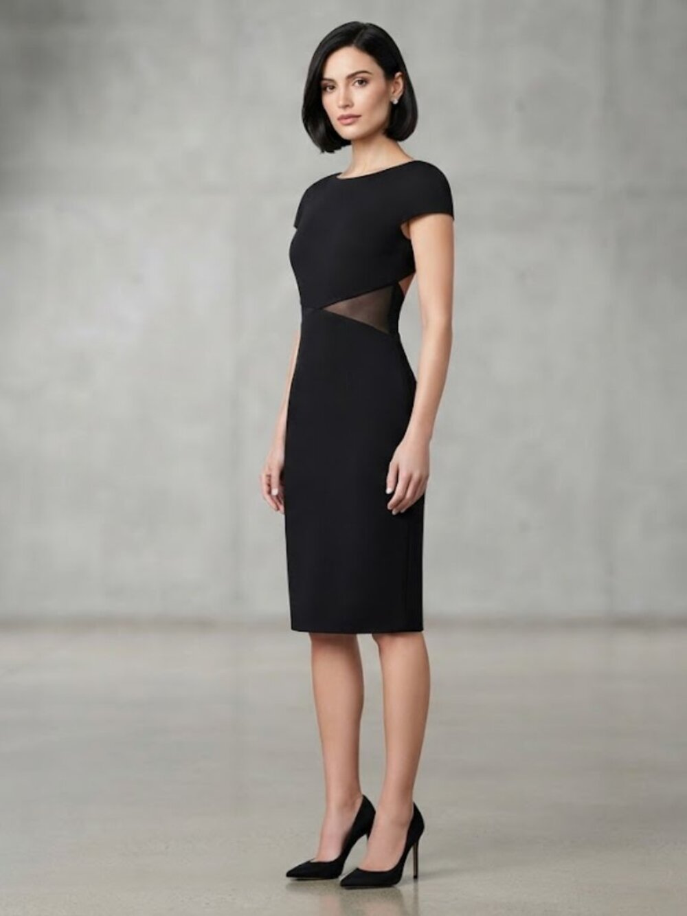 CHIARA BONI Bateau Neckline Knee-Length Dress Size Small -Size 40